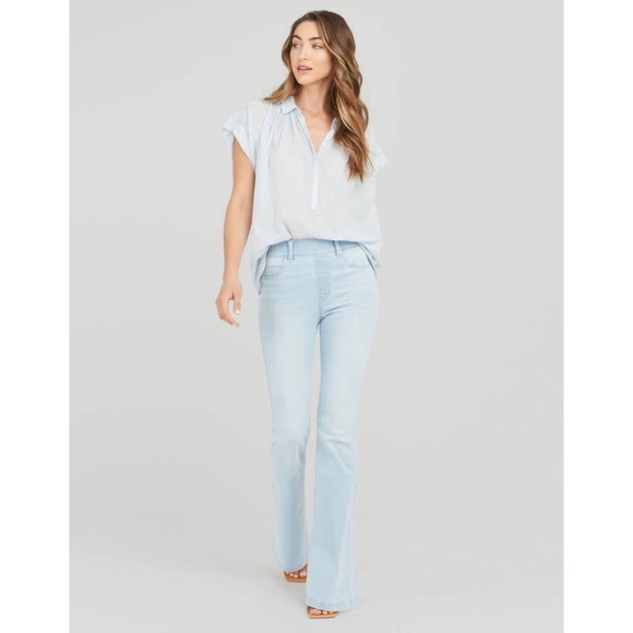 SPANX Denim - Spanx Flare Comfort Stretch Denim Pull On Jean 20348R Retro Light Wash XL